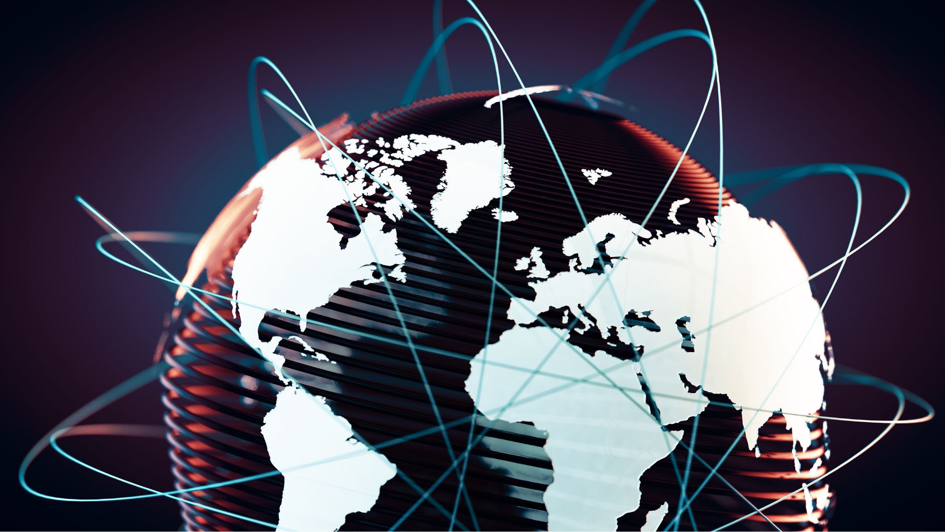 World with technology surrounding it.